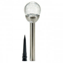 Lámpara con Forma de Bombilla Plata Metal Cristal Plástico (7,5 x 38 x 7,5 cm)
