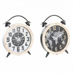 Horloge de table DKD Home Decor 41 x 6,5 x 52,5 cm Verre Naturel Noir Blanc...