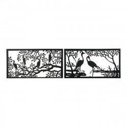 Decorative Figure DKD Home Decor 96 x 1 x 50 cm Black Birds (2 Units)