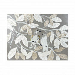 Canvas DKD Home Decor Beige Grey Leaf of a plant 90 x 4 x 70 cm