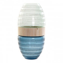 Vase DKD Home Decor Blå Mint Træ Krystal Moderne (21 x 21 x 43 cm)