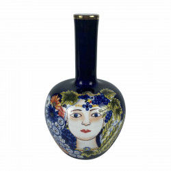 Vase DKD Home Decor Ansigt Porcelæn Blå Multifarvet 17 x 17 x 30 cm