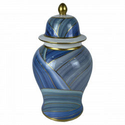 Vase DKD Home Decor Porcelain Blue Modern (17 x 17 x 31 cm)