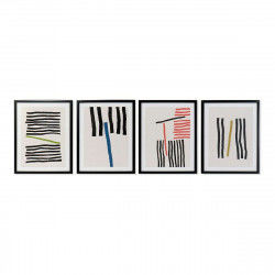 Obraz DKD Home Decor Lines Abstrakcyjny Nowoczesny 35 x 3 x 45 cm (4 Sztuk)