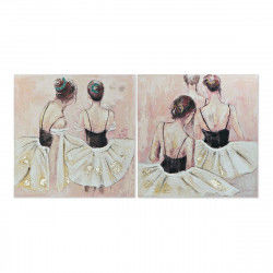 Cuadro DKD Home Decor Dancers 100 x 3,5 x 100 cm Bailarina Ballet Romántico...