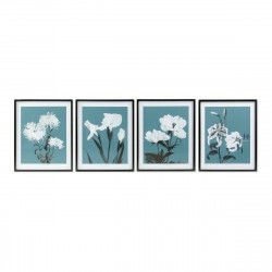 Cadre DKD Home Decor Flowers 55 x 2,5 x 70 cm Fleurs Moderne (4 Pièces)