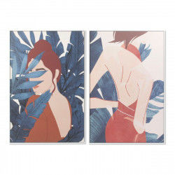 Painting DKD Home Decor Woman 83 x 4,5 x 123 cm Lady Tropical (2 Units)