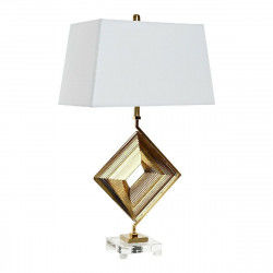 Bordlampe DKD Home Decor Hvid Polyester Metal Krystal 220 V Gylden 60 W (43 x...