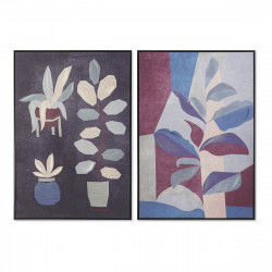 Painting DKD Home Decor 83 x 4,5 x 123 cm Flowers Modern (2 Units)