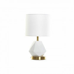 Lampe de bureau DKD Home Decor Blanc Polyester Métal Céramique 220 V Doré 50...
