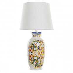 Desk lamp DKD Home Decor Ceramic Linen White (34 x 34 x 67 cm)