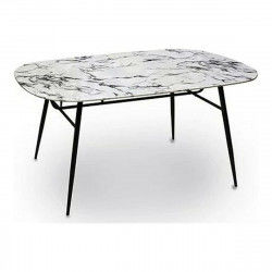 Sofabord Hvid Sort Metal Melamin Træ MDF 90 x 76,5 x 160 cm