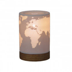 Desk Lamp World Map Wood Porcelain