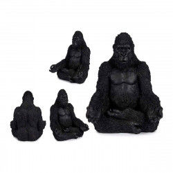 Dekorativ figur Gorilla Sort 19 x 26,5 x 22 cm