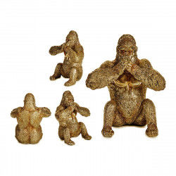 Decorative Figure Gorilla Golden 11 x 18 x 16,2 cm