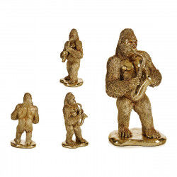 Dekorativ figur Gorilla Saksofon Gylden 18,5 x 38,8 x 22 cm