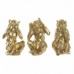 Decorative Figure DKD Home Decor Golden Resin Colonial Monkey 13 x 11 x 19,5...