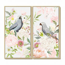 Painting DKD Home Decor 60 x 4 x 120 cm Flowers Shabby Chic (2 Units)
