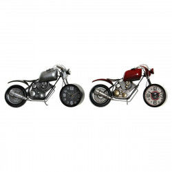Reloj de Mesa DKD Home Decor Motocicleta 44 x 13,5 x 23 cm Rojo Gris Moto...