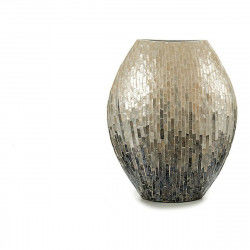 Vase Wood Grey Mother of pearl DM (18 x 44,5 x 40 cm)