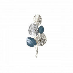 Wall Decoration DKD Home Decor White Green Golden Leaf of a plant 57 x 8 x...