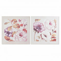 Painting DKD Home Decor Roses Romantic 70 x 3 x 70 cm (2 Units)