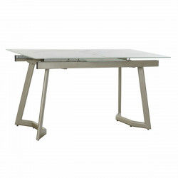 Spisebord DKD Home Decor Krystal Gylden Metal Hvid (140 x 80 x 76 cm)