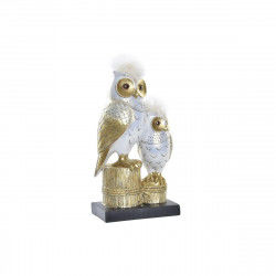 Decorative Figure DKD Home Decor 14,5 x 9 x 26 cm Owl Golden White