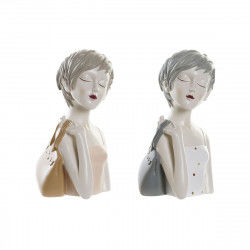Figurine Décorative DKD Home Decor Femme Rose Blanc 15 x 15 x 27,5 cm (2 Unités)