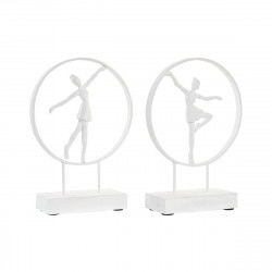 Dekorativ figur DKD Home Decor 23 x 9 x 33 cm Hvid Ballet ballerina (2 enheder)