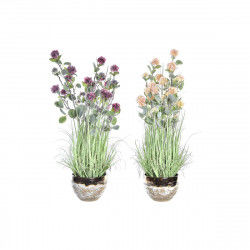Decorative Plant DKD Home Decor Vase 20 x 20 x 78 cm Porcelain Pink PVC (2...