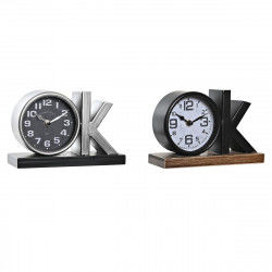 Horloge de table DKD Home Decor 23 x 8 x 15 cm Argenté Noir Fer (2 Unités)