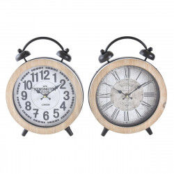 Table clock DKD Home Decor 25,8 x 8 x 32 cm Natural White Iron Traditional...