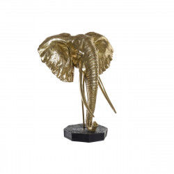 Decorative Figure DKD Home Decor Elephant Black Golden Metal Resin (60 x 36 x...