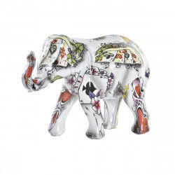 Decorative Figure DKD Home Decor White Multicolour Elephant Colonial 11 x 5 x...