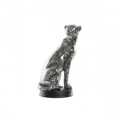Dekorativ figur DKD Home Decor Sølvfarvet Leopard Harpiks (19,5 x 16 x 31,5 cm)