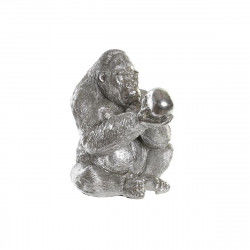 Dekorativ figur DKD Home Decor Sølvfarvet Harpiks Gorilla (38,5 x 33 x 43,5 cm)
