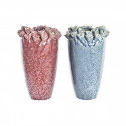 Vase DKD Home Decor 20 x 20 x 30,5 cm 22 x 22 x 33 cm Pink Turkisblå Stentøj...