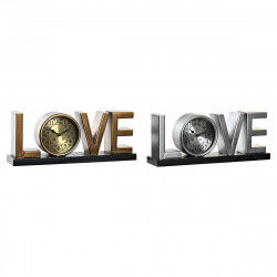 Namizna ura DKD Home Decor Love Kobber 39 x 8 x 15 cm Sølvfarvet Jern Loft (2...