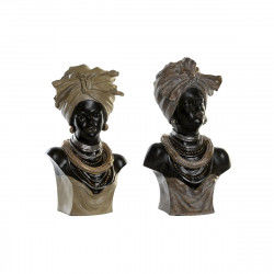 Dekorativ figur DKD Home Decor Sort Beige Kolonistil Afrikansk kvinde 22 x 15...