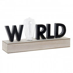 Decorazione luminosa DKD Home Decor World Nero Metallo Legno MDF 30 x 40 cm...