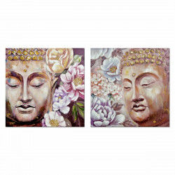 Painting DKD Home Decor Buddha 80 x 3 x 80 cm Oriental (2 Units)