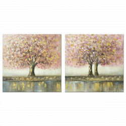 Painting DKD Home Decor Tree 80 x 3 x 80 cm Traditional (2 Units)