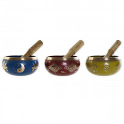 Decorative Figure DKD Home Decor Tibetan Bowls 13 x 13 x 7,5 cm Red Blue Yellow
