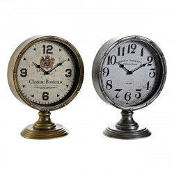 Table clock DKD Home Decor Golden Silver Metal Crystal Vintage 20,5 x 13,5 x...
