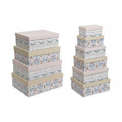 Set of Stackable Organising Boxes DKD Home Decor animals Flowers Cardboard...