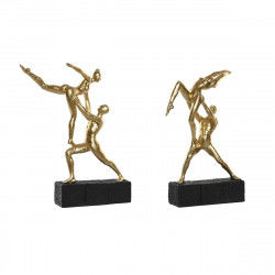 Figurine Décorative DKD Home Decor 21 x 5,5 x 25,5 cm Noir Doré Gymnaste (2...