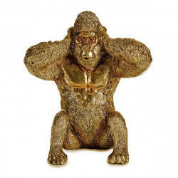 Decorative Figure Gorilla Golden 10 x 18 x 17 cm
