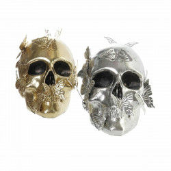 Decorative Figure DKD Home Decor Golden Silver Skull 16,5 x 10,5 x 11,5 cm (2...