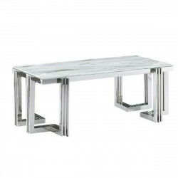 Centre Table DKD Home Decor White Silver Crystal Steel 120 x 60 x 45 cm